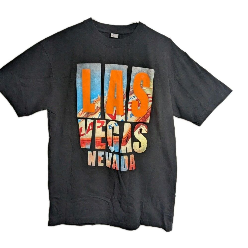 Las Vegas Nevada Shirt Men Large HNH Apparel Classic Pre Shrunk Cotton Black L